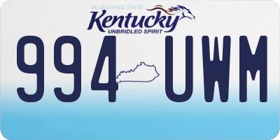 KY license plate 994UWM