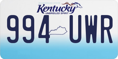 KY license plate 994UWR