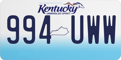 KY license plate 994UWW