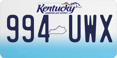 KY license plate 994UWX