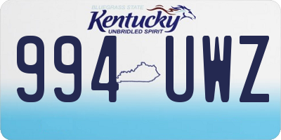 KY license plate 994UWZ