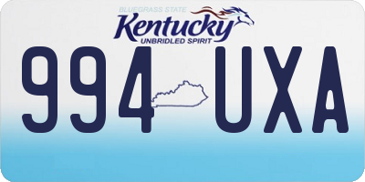 KY license plate 994UXA