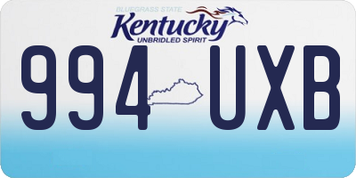 KY license plate 994UXB