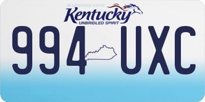KY license plate 994UXC
