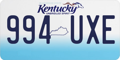 KY license plate 994UXE