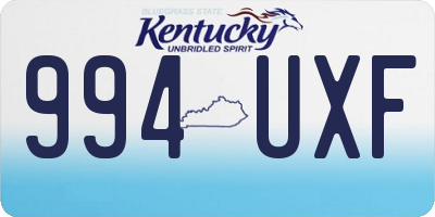 KY license plate 994UXF