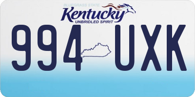 KY license plate 994UXK