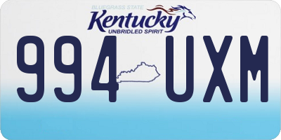 KY license plate 994UXM