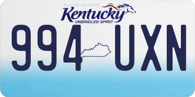 KY license plate 994UXN