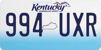 KY license plate 994UXR