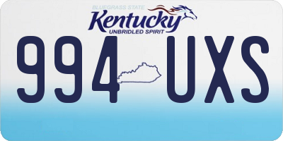 KY license plate 994UXS