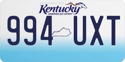 KY license plate 994UXT