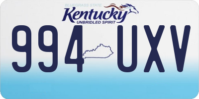 KY license plate 994UXV