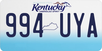 KY license plate 994UYA