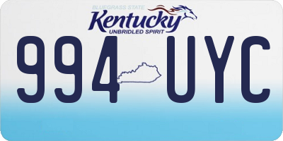 KY license plate 994UYC
