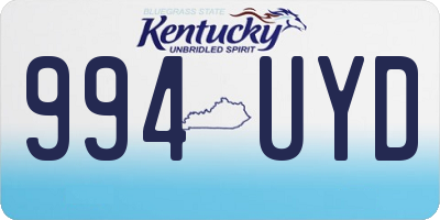 KY license plate 994UYD