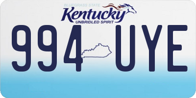 KY license plate 994UYE