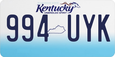 KY license plate 994UYK