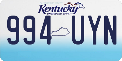 KY license plate 994UYN