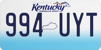 KY license plate 994UYT