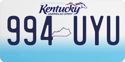 KY license plate 994UYU