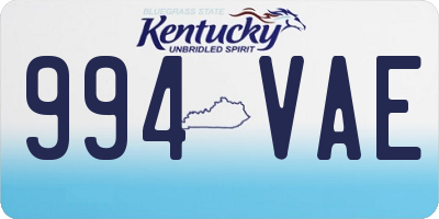 KY license plate 994VAE