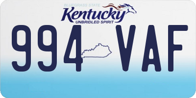 KY license plate 994VAF