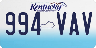 KY license plate 994VAV