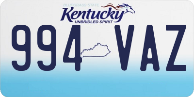 KY license plate 994VAZ
