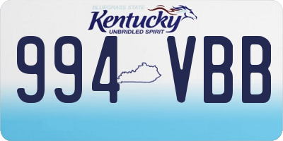 KY license plate 994VBB
