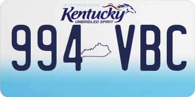 KY license plate 994VBC