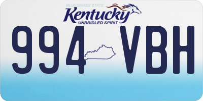 KY license plate 994VBH