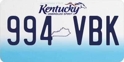 KY license plate 994VBK