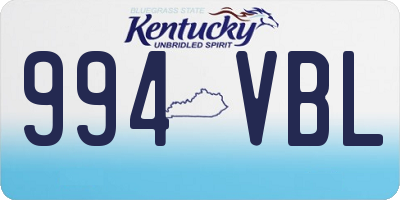 KY license plate 994VBL