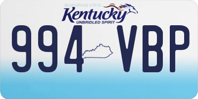 KY license plate 994VBP