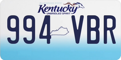 KY license plate 994VBR