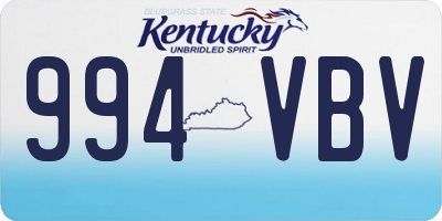 KY license plate 994VBV