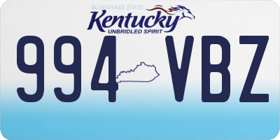 KY license plate 994VBZ