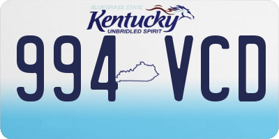 KY license plate 994VCD