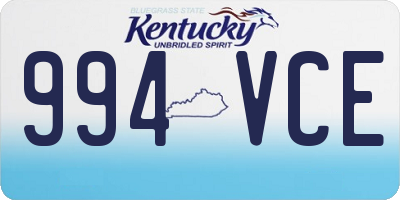 KY license plate 994VCE
