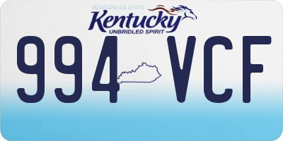 KY license plate 994VCF