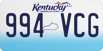 KY license plate 994VCG