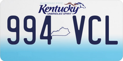 KY license plate 994VCL