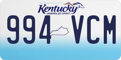 KY license plate 994VCM