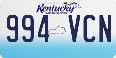 KY license plate 994VCN