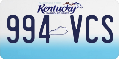 KY license plate 994VCS