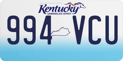 KY license plate 994VCU