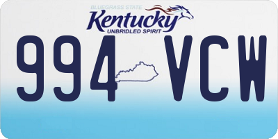 KY license plate 994VCW