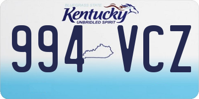 KY license plate 994VCZ