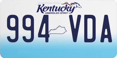 KY license plate 994VDA
